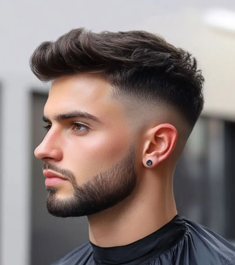 Brushed Back Wavy Crew Cut