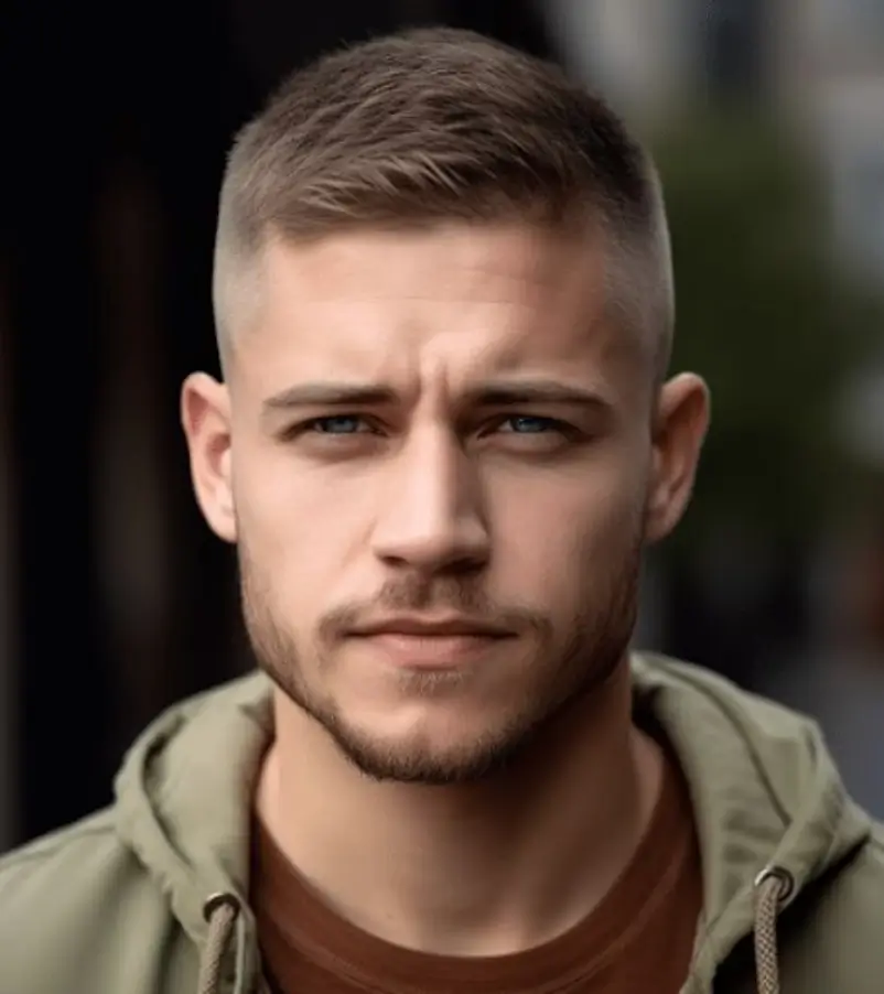 Side Swept Crew Cut Fade