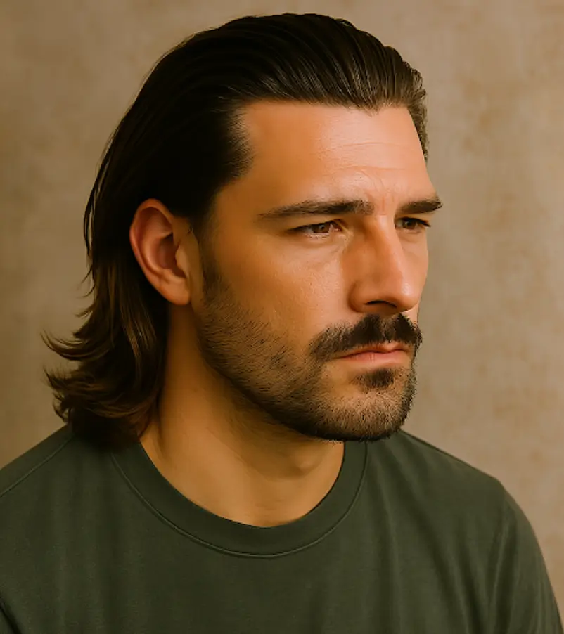 Long Hair Combed Back