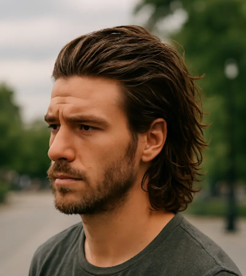 Long, Messy Slick Back