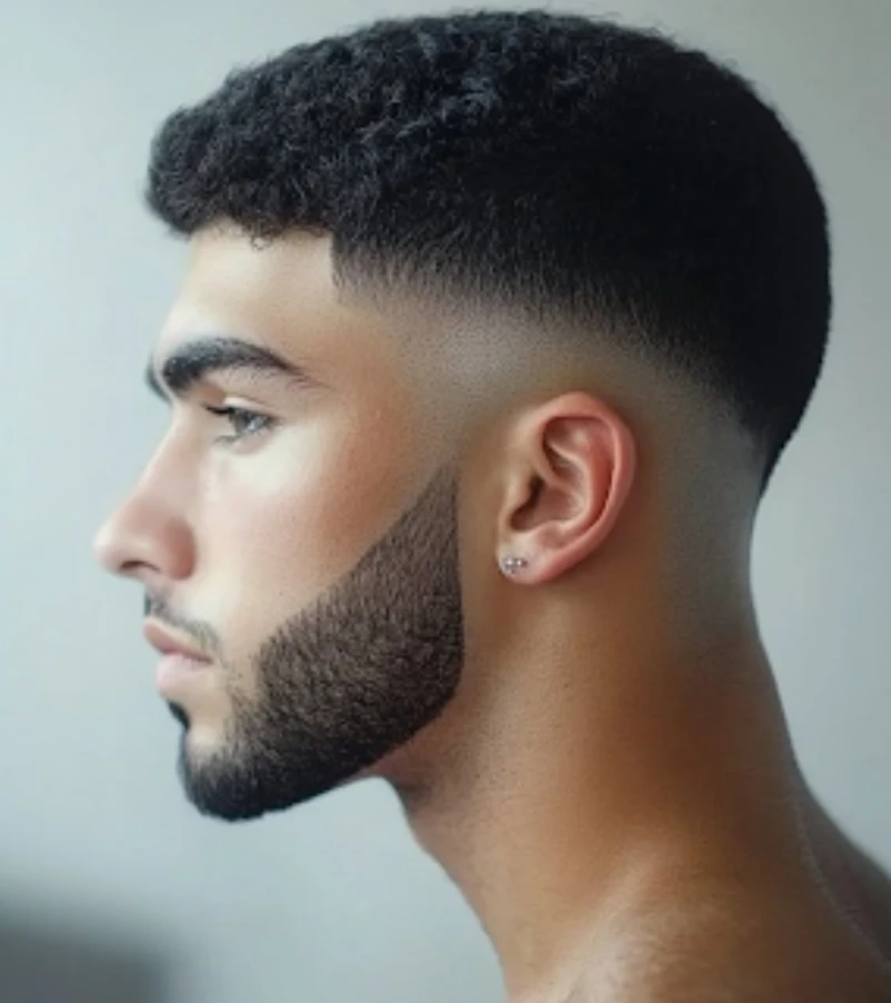 Short Afro Curly Fade