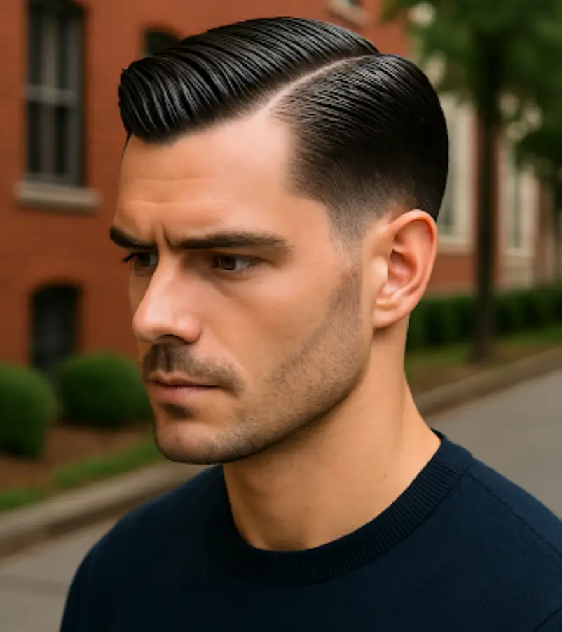 Slick Back Side Part Fade