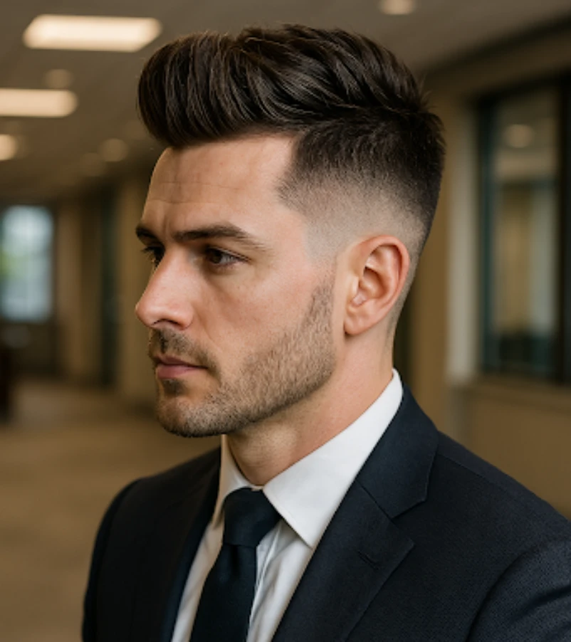 Textured Pompadour Fade
