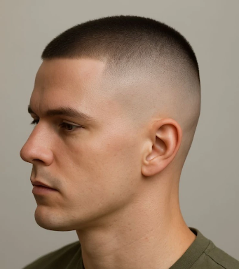 Buzz Cut with Mid Fade