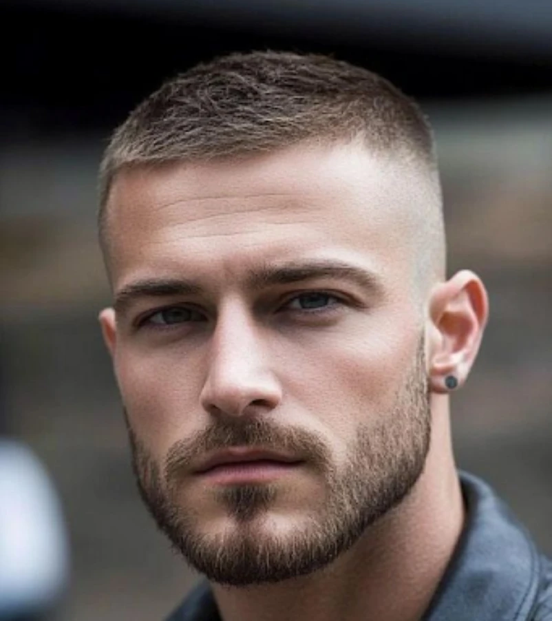 Long Buzz Cut with Taper Fade