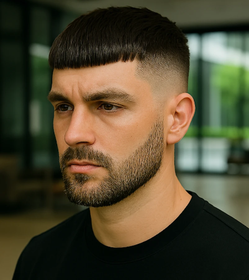 Blunt French Crop with Low Fade