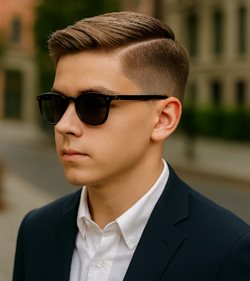 Formal Side Swept Style with Mid Fade