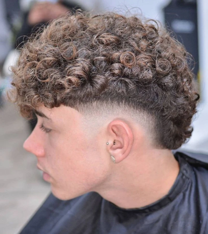Loose Curly Mohawk Fade