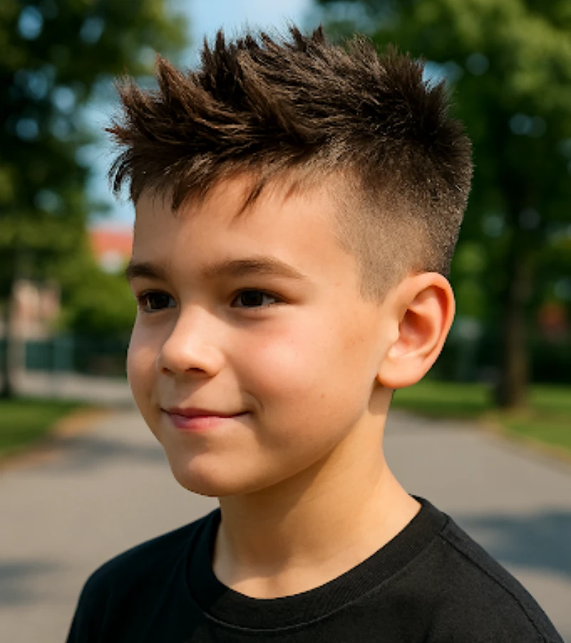 Textured Spiky Hair with Taper Fade