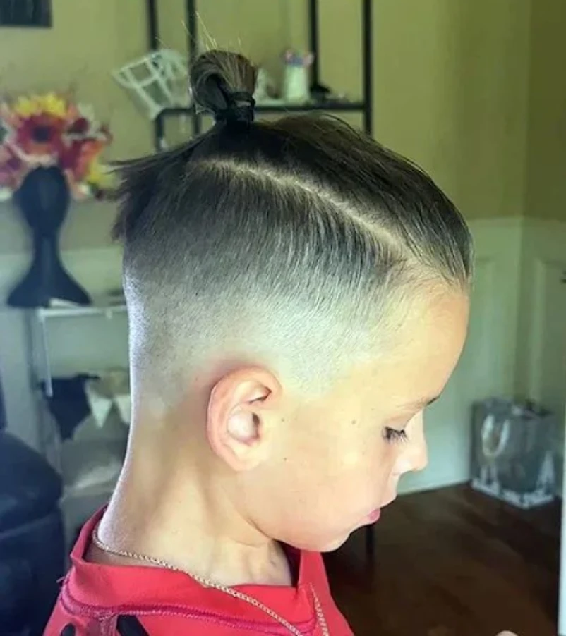 Top Knot with Mid Fade