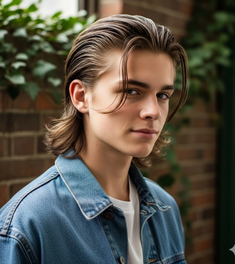 Long Slicked Back Flow with Curtains