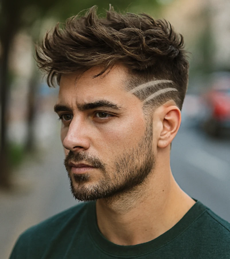 Medium Messy Style with Mirror Lines