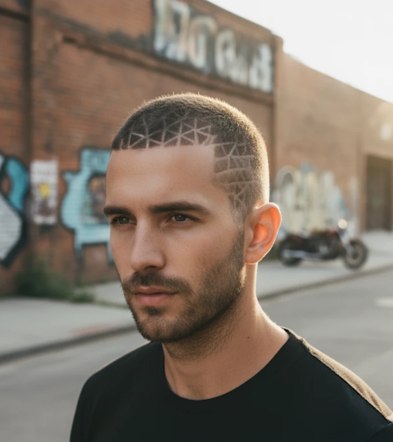 Shaved Triangles All Over Buzz Cut