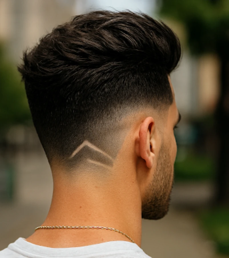 Tapered Neckline with Razored Design
