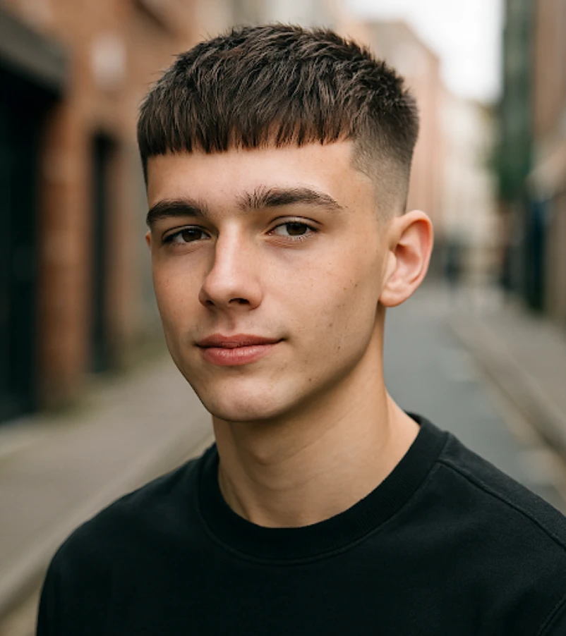 Textured French Crop with Mid Fade