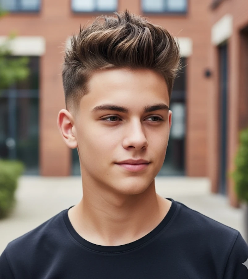 Textured Spiky Hair with Classy Low Taper Fade
