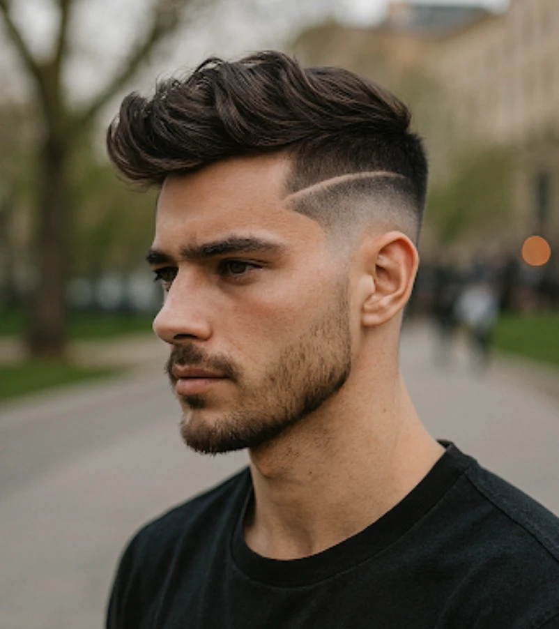 Trendy Hairstyle with Long Line