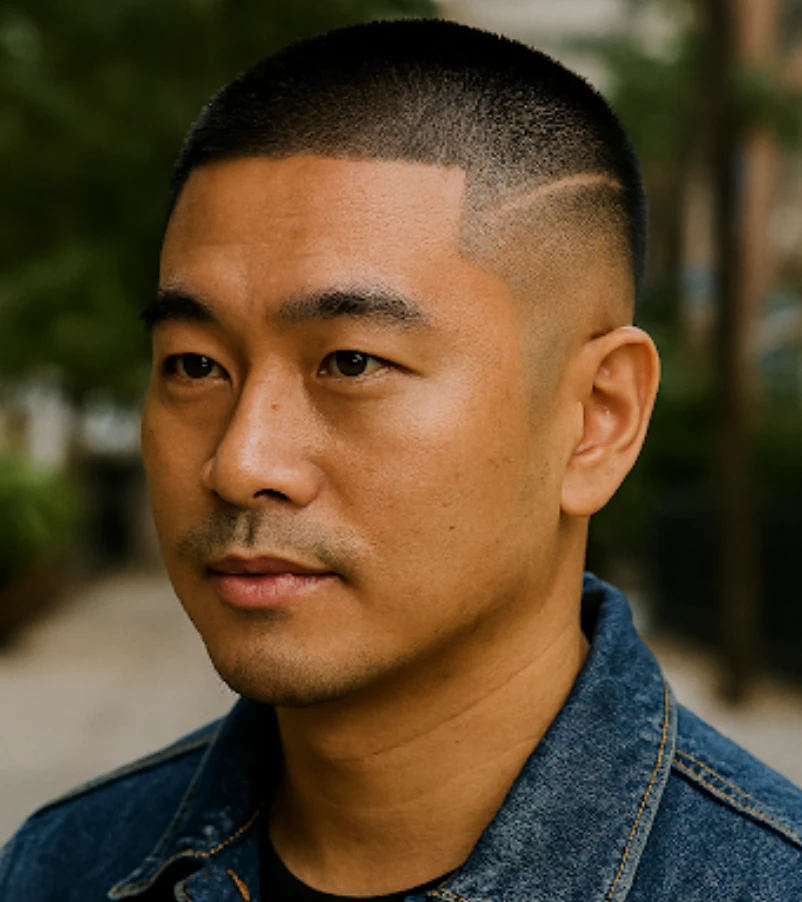 Buzz Cut with Design Line