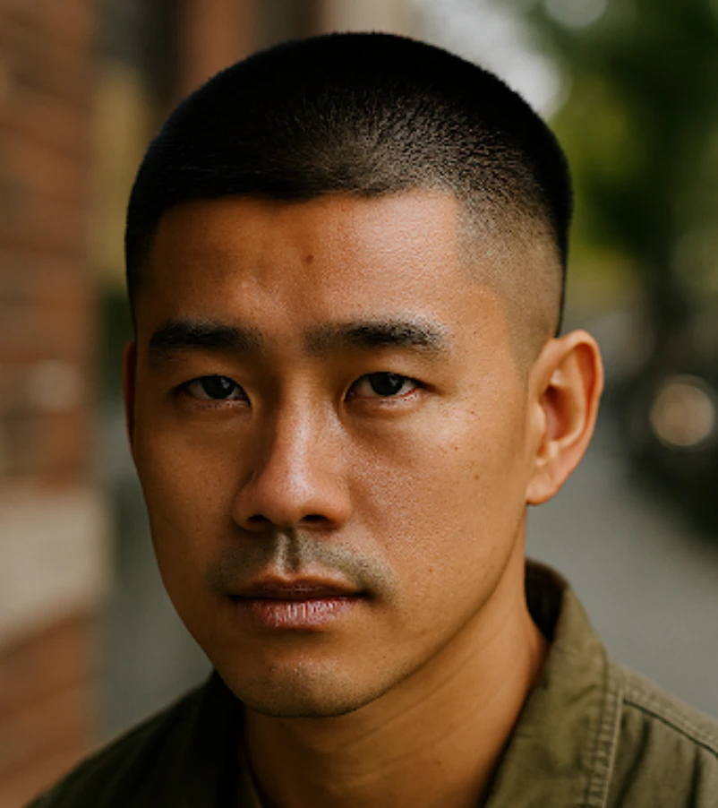 Buzz Cut with Drop Fade