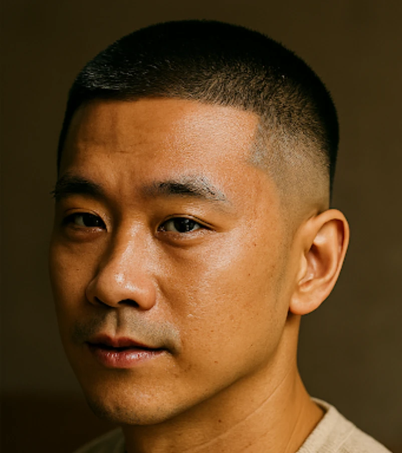 Buzz Cut with Mid Fade