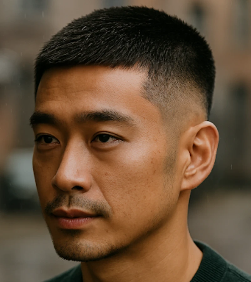 Textured Buzz Cut with Tapered Sides