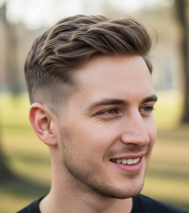 Textured Ivy League with Taper Fade